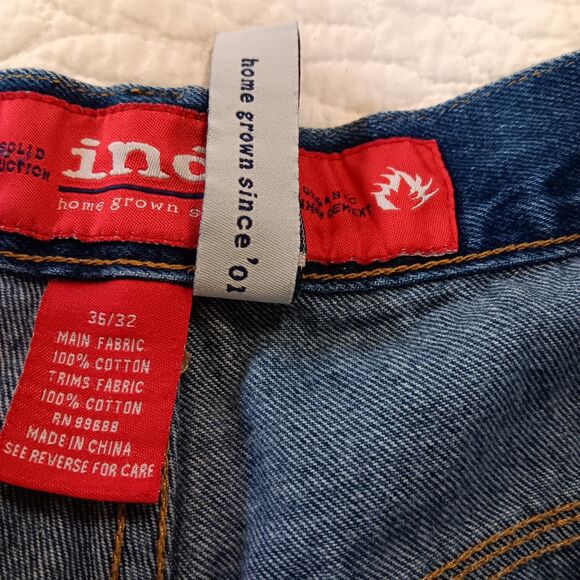 Indo Homegrown Vintage Men's Carpenter Jeans Sz 36- 32 Baggy Fit Mid Wash - Picture 11 of 11